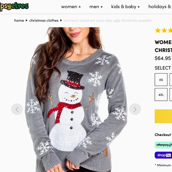 Tipsy Elves Sweaters Nwt Tipsy Elves Sequin Snowman Sweater New
